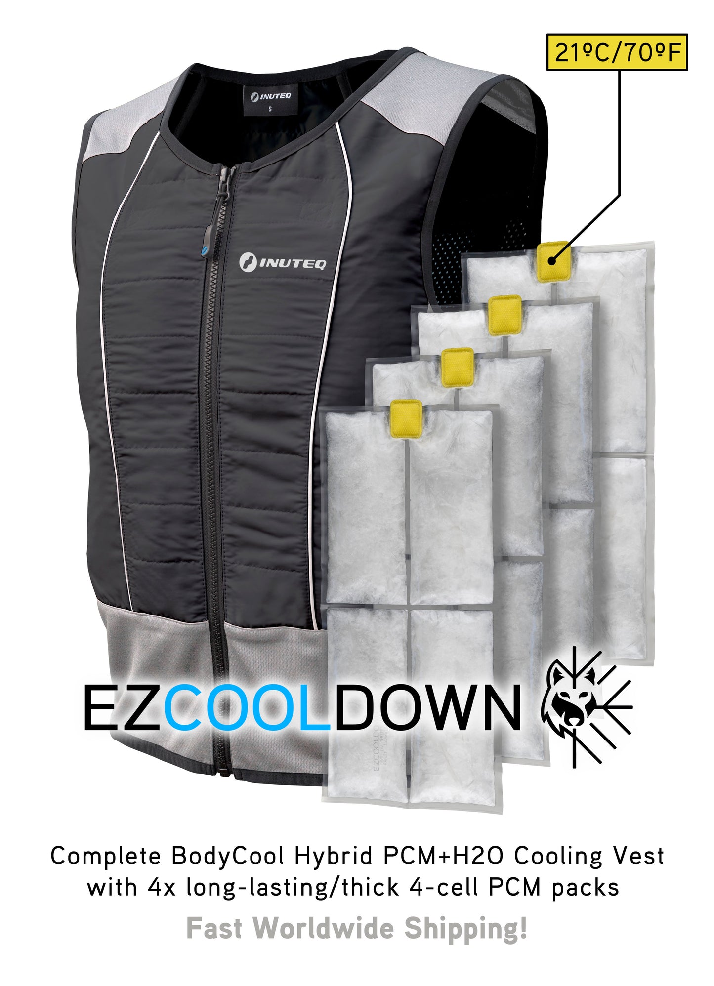 Complete BodyCool Hybrid PCM + H2O Cooling Vest