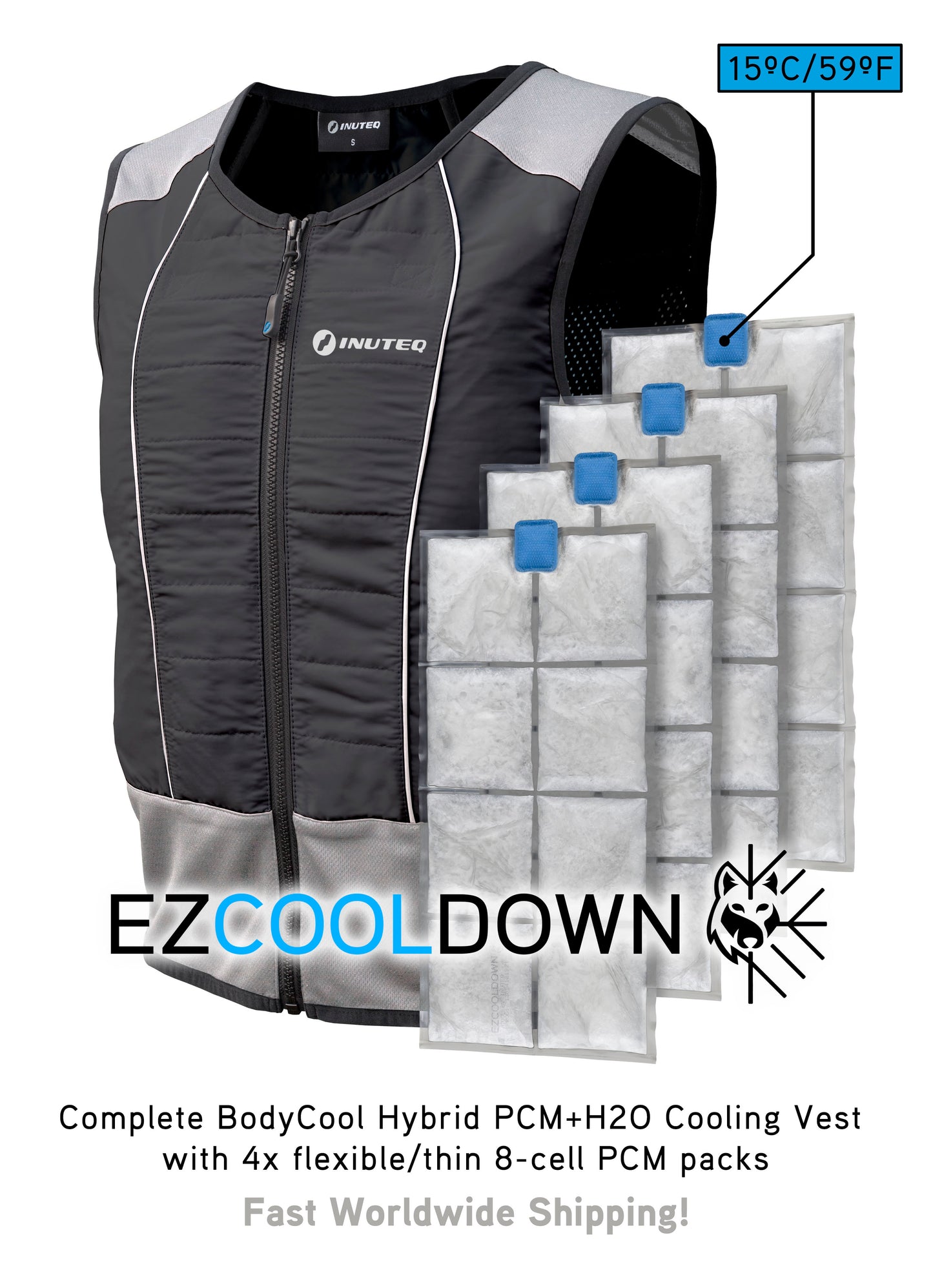 Complete BodyCool Hybrid PCM + H2O Cooling Vest