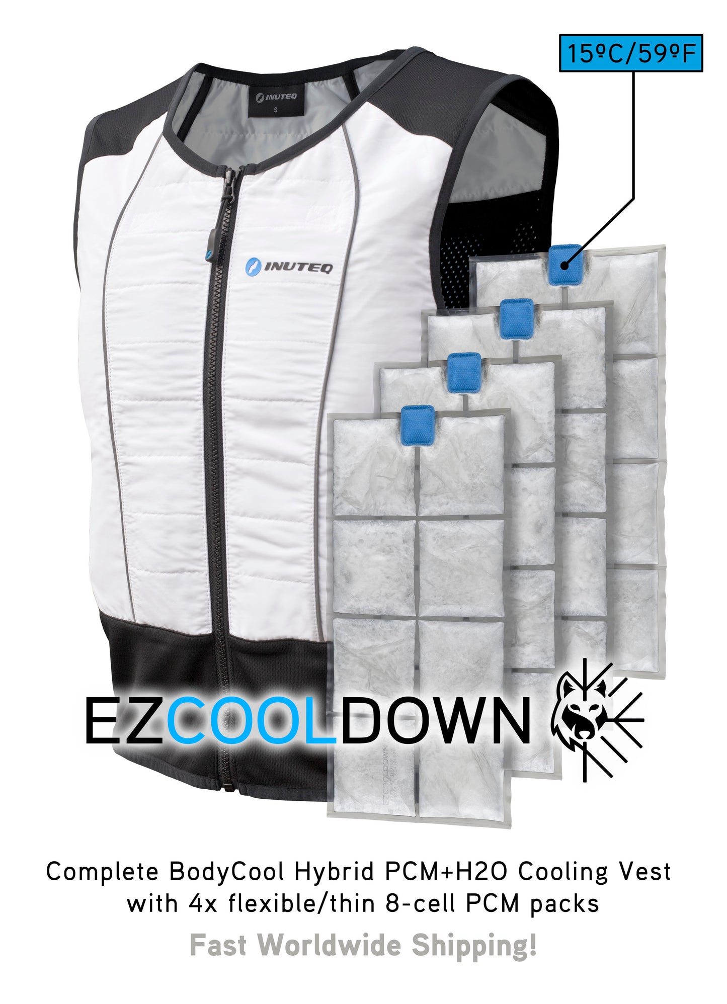 Complete BodyCool Hybrid PCM + H2O Cooling Vest