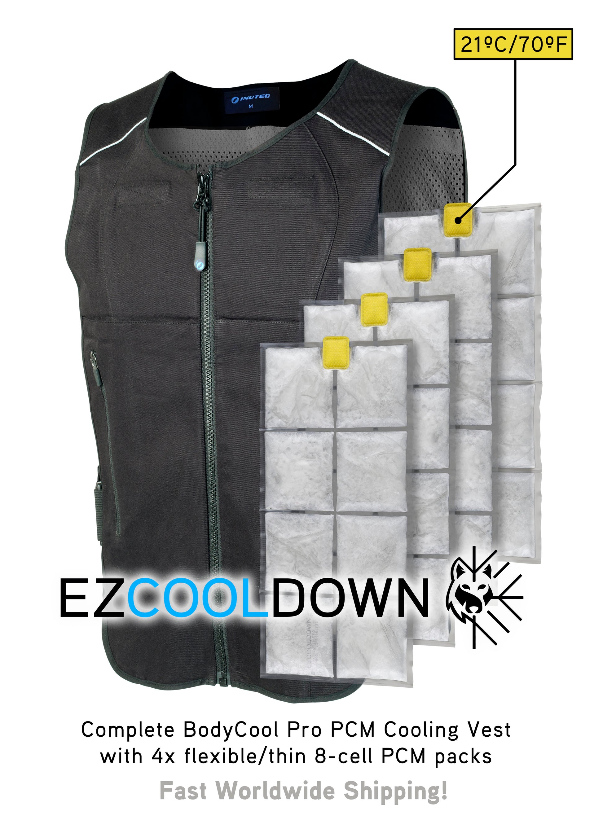 Standard Cooling Vest, Cold Packs
